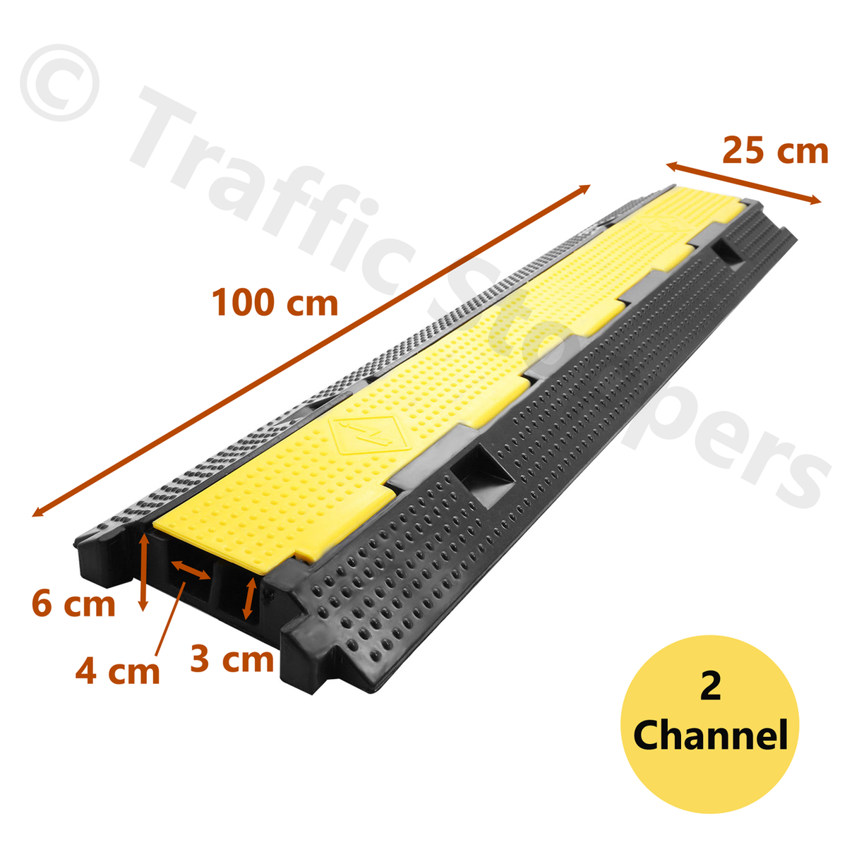 Cross Connector Cable Protector Ramp Heavy Duty Hard Rubber Cable Protector Ramp - 1,2 or 3 Channels - Cord ...