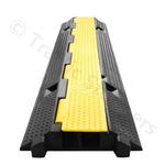 Heavy Duty Hard Rubber Cable Protector Ramp - 2 Channels - Cord Hose Safety