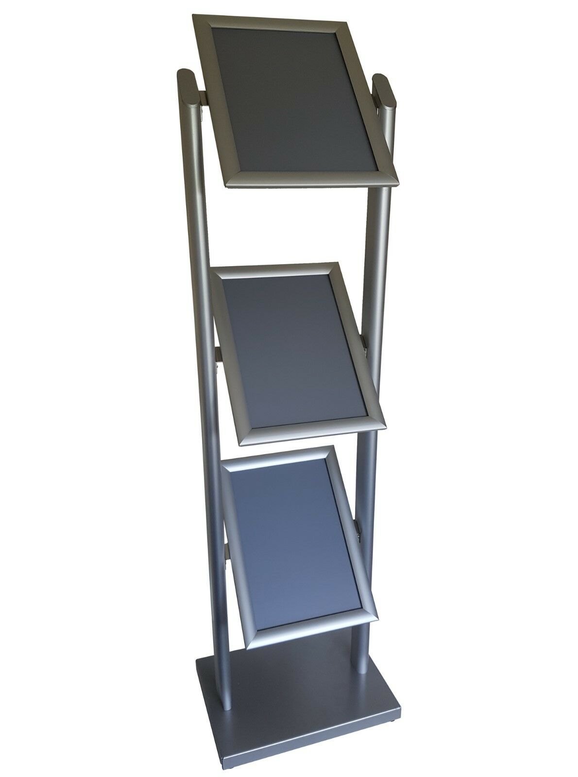 3-Tier Tilted Display Advertising Poster Stand with Practical Snap Lock Frames