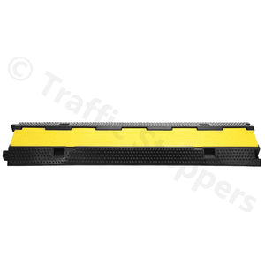 Heavy Duty Hard Rubber Cable Protector Ramp - 2 Channels - Cord Hose Safety