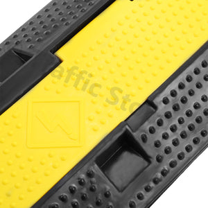 Heavy Duty Hard Rubber Cable Protector Ramp - 2 Channels - Cord Hose Safety